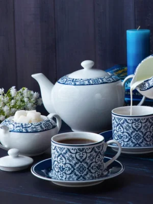 Luxe Damask 15 Pcs Tea Set